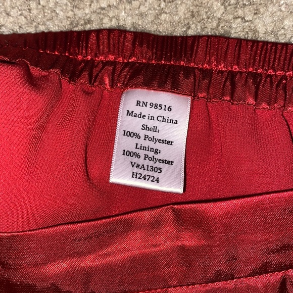 SATIN RED AND BRONZE SKIRT - Picture 5 of 7